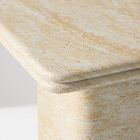 Royce Faux Travertine Pedestal Side Table (18")