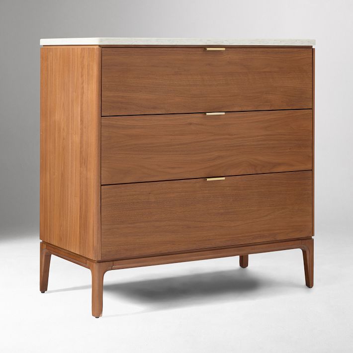 west elm modern 3 drawer dresser Parker Marble 3-Drawer Dresser (36")