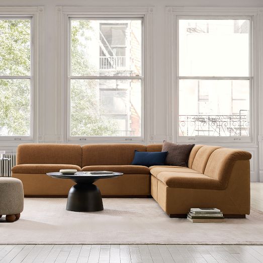 Build Your Own - Calvin Fabric & Leather Sectional by West Elm