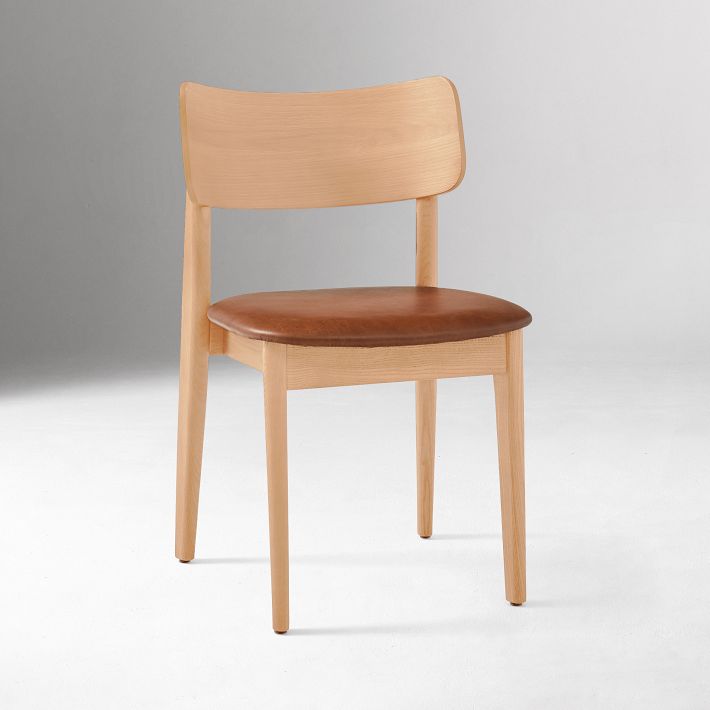 Brown Faux Leather Dining Chairs Unite Dining Chair White Pigmented Oak/Leather main image 1