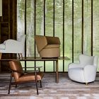 Mid-Century Leather Show Wood Chair