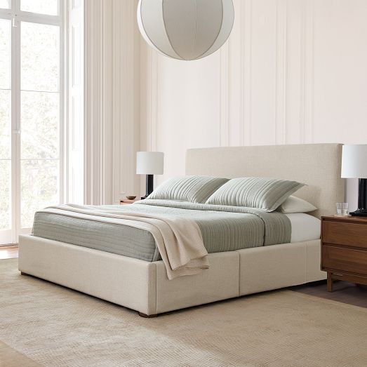 Emmett Nontufted Side Storage Bed - Wood Legs by West Elm