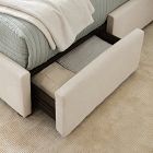 Emmett Nontufted Side Storage Bed - Wood Legs
