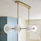 Bezel 6-Light Linear Chandelier (51.5")