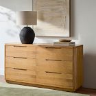 Mariselle Oak 6-Drawer Dresser (64")
