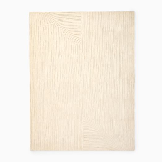 Flowing Lines Carved Wool Rug by West Elm