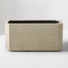 Open Box: Ficonstone Beveled Planter, Triple 37"W x 18.2"H - White