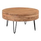 Bowed Legs Round Storage Coffee Table (31")