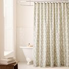 Floral Block Print Shower Curtain
