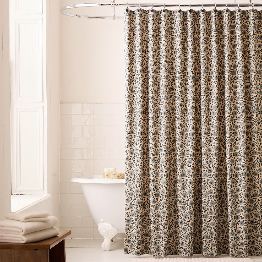Laney Floral Shower Curtain - 72x74, Chambray