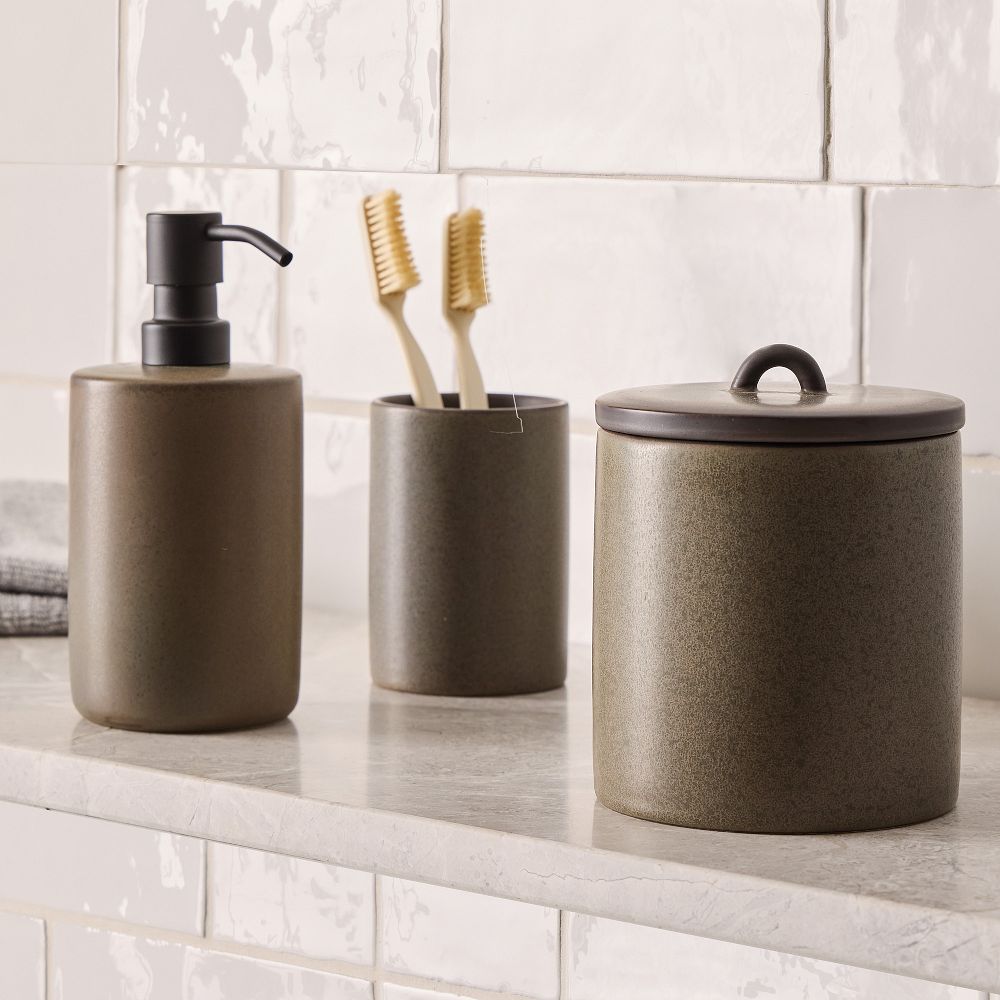 Speckled Ceramic Bath Accessories- 2 of each item