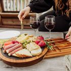 Picnic Time Insignia Acacia Wood &amp; Slate 4-Piece Cheese Board &amp; Tool Set