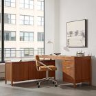 Hughes L-Shaped Desk with File &amp; Storage Cabinets (68")