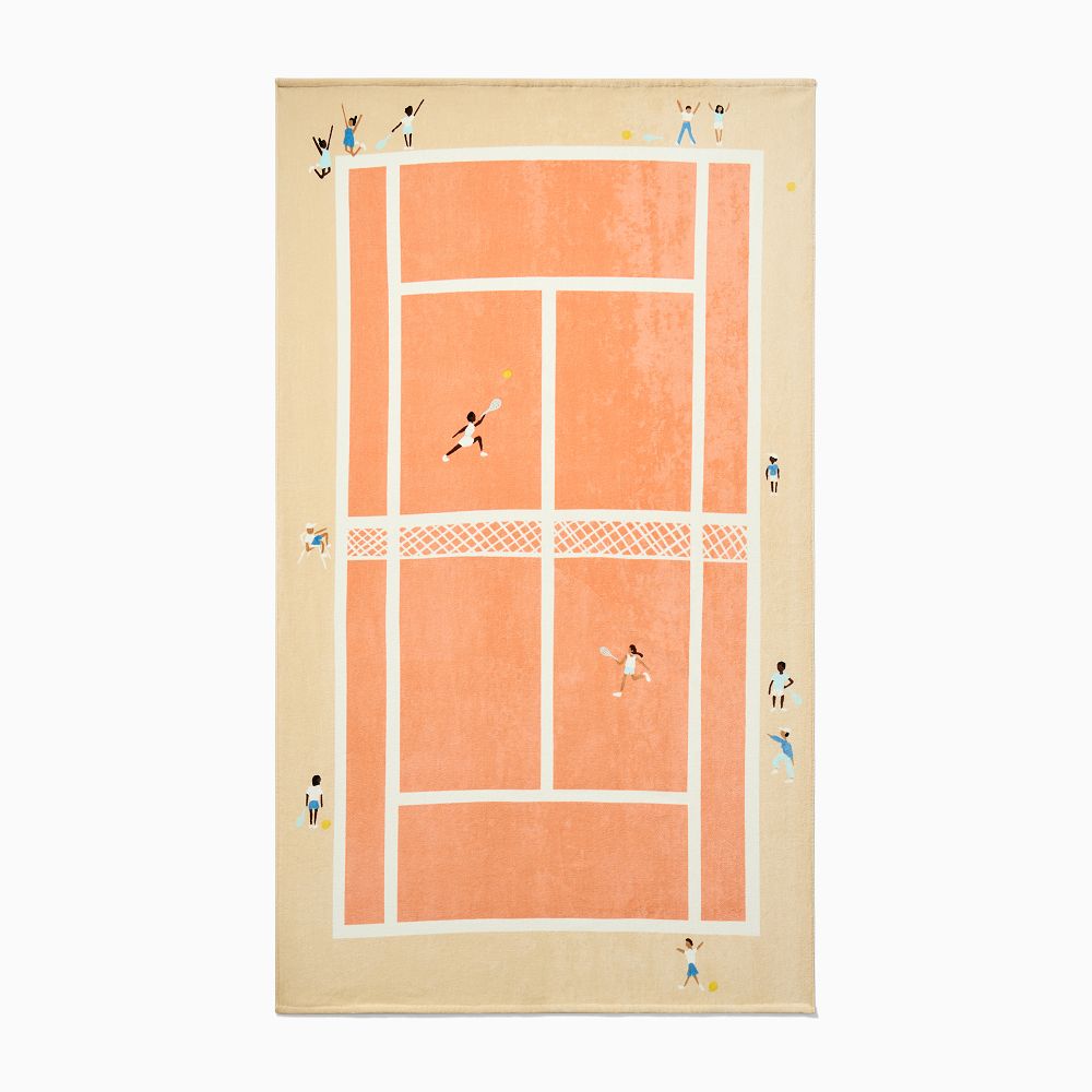 Tennis Scene Beach Towel - 40x70, Clay