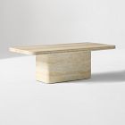 Royce Faux Travertine Pedestal Coffee Table (44")