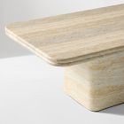 Royce Faux Travertine Pedestal Coffee Table (44")