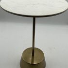 Open Box: Maisie Marble Side Table (16") - White Marble, Antique Brass