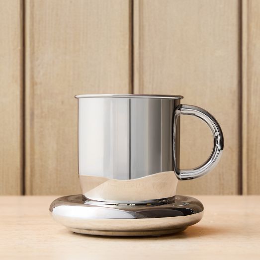 Emma Chamberlain Stainless Steel Mug & Button Saucer Set by West Elm