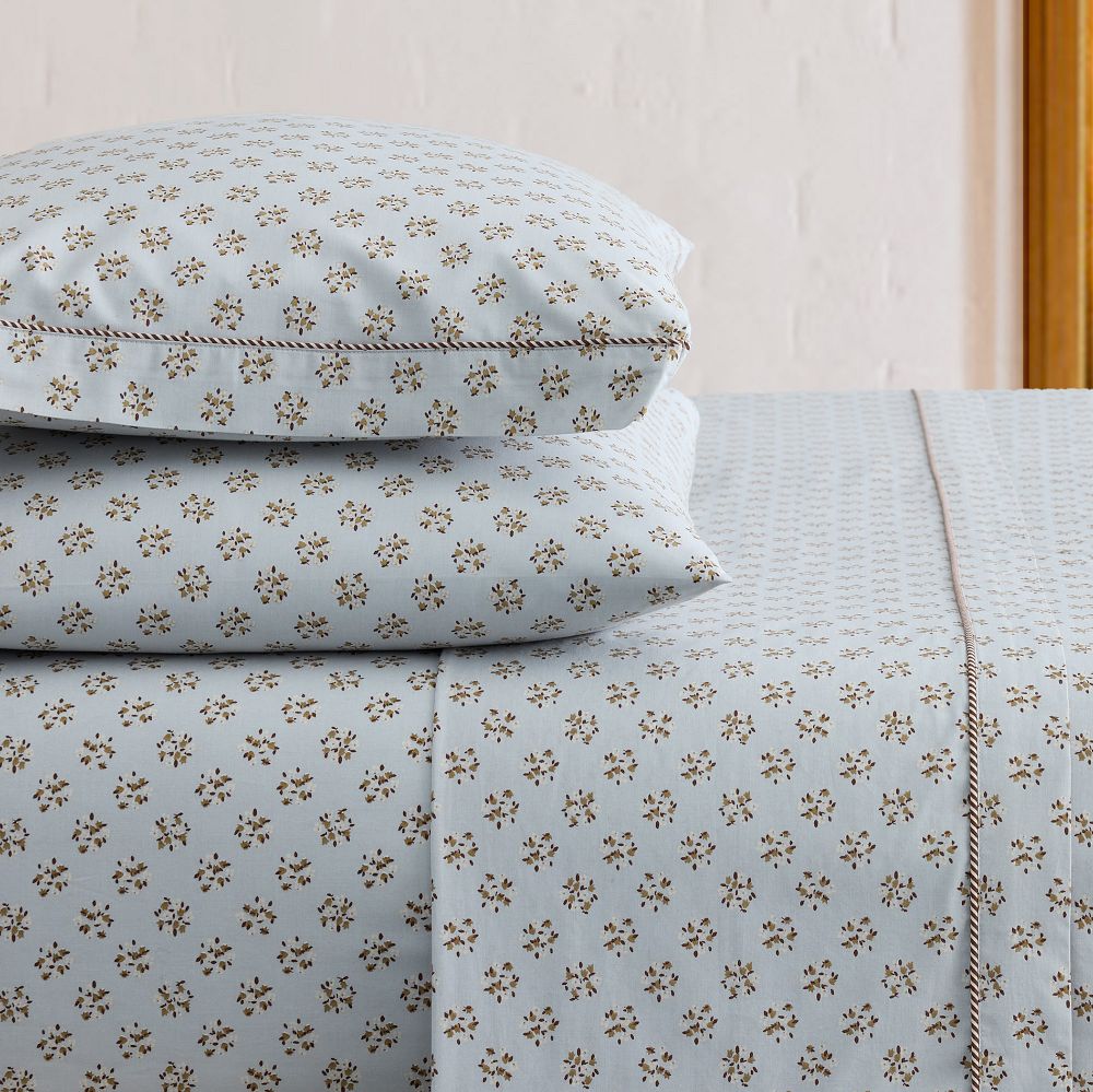 Emma Chamberlain Floral Sheet Set - King, Blue