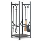 Contemporary Fireplace Log Holder &amp; Tool Duo