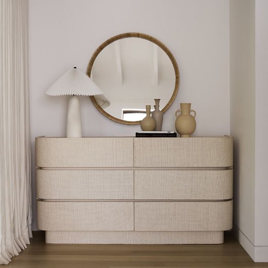 Solstice Painted Raffia 6-Drawer Dresser (60") by West Elm