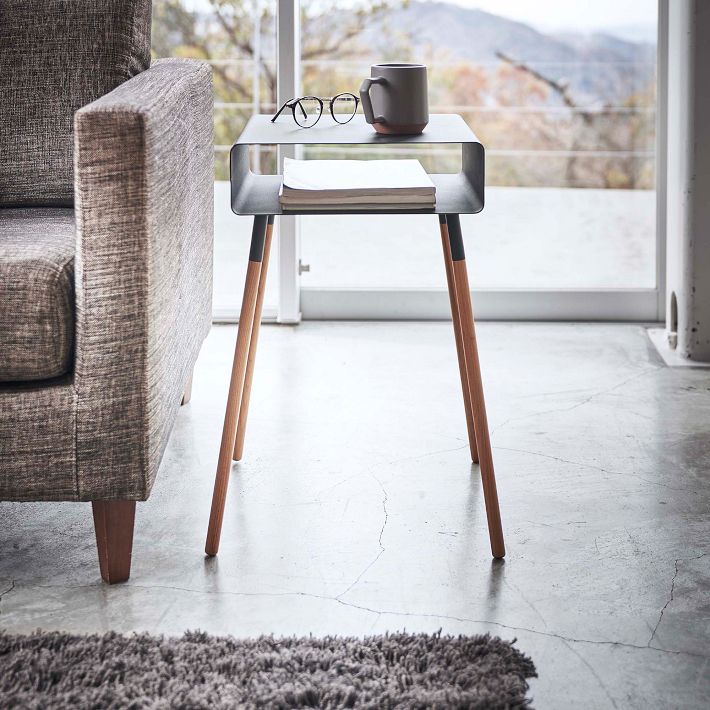 Yamazaki Plain Side Table w/ Storage Shelf (14