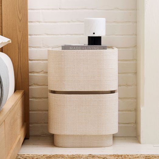 Solstice Painted Raffia Mini Nightstand (16") by West Elm