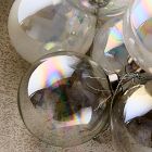 Medium Glass Ball Ornaments (Set of 9) - Pearl White &amp; Iridescent