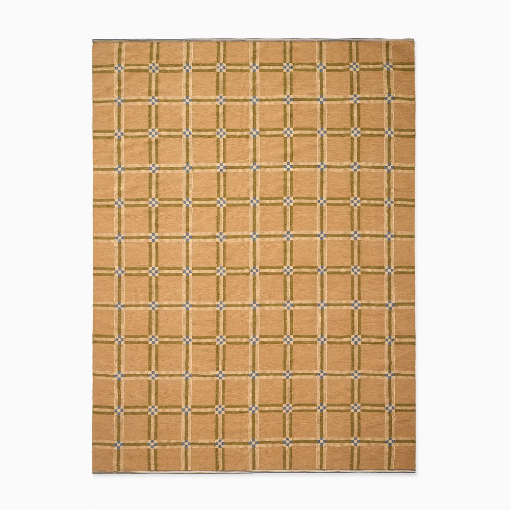 Pierce & Ward Windowpane Check Handwoven Wool Rug by West Elm