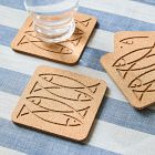 Sardine Cork Coaster Sets
