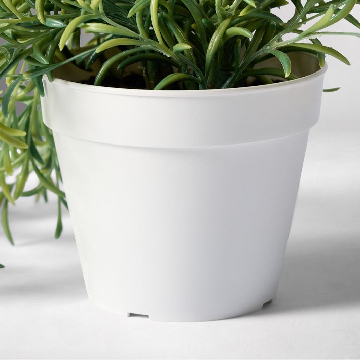 Faux Potted Drippy Plant, Green & Mist Tabletop Planter Ceramic Shellish Bright Medium, West Elm