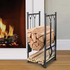 Contemporary Fireplace Log Holder &amp; Tool Duo
