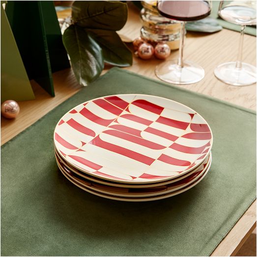 Red Geo Stoneware Salad Plate Sets by West Elm