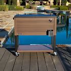 Permasteel 80 Qt. Wood Grain Rolling Patio Cooler