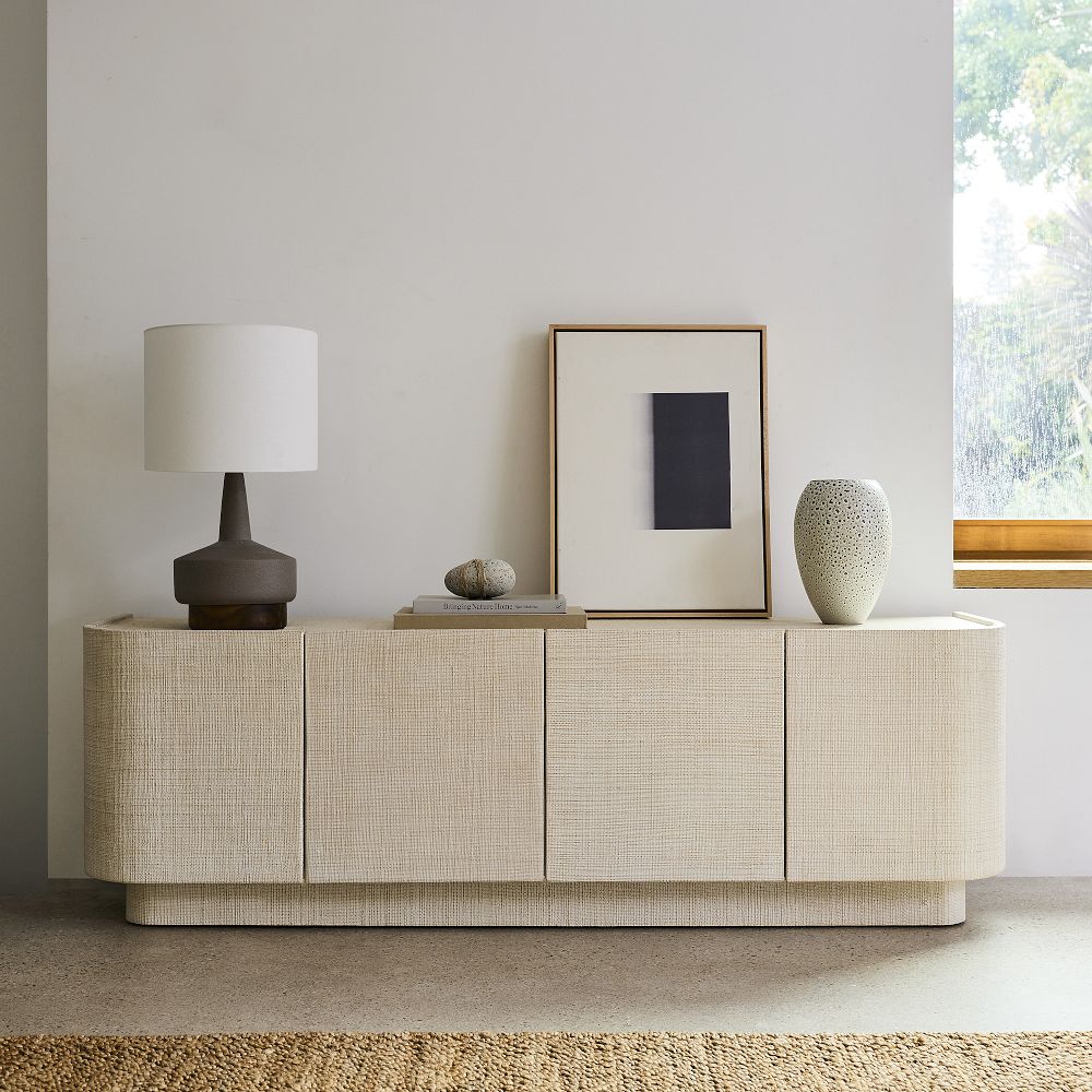 Solstice Painted Raffia Media Console (48"-78") by West Elm