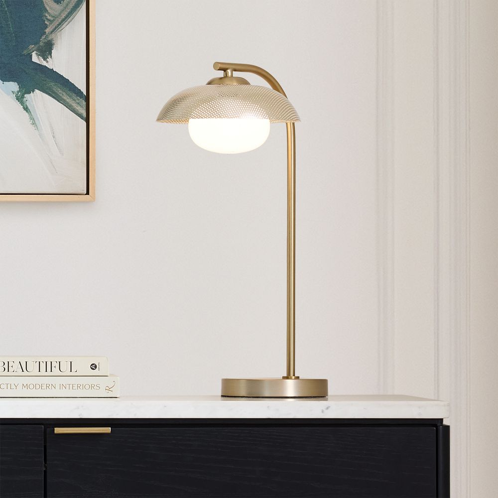 Bezel Perforated Metal Table Lamp (19") by West Elm