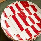 Red Geo Stoneware Salad Plate Sets