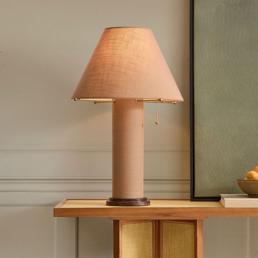 Pierce & Ward Linen Table Lamp (25") by West Elm