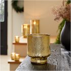 Etched Mercury Glass Hurricane