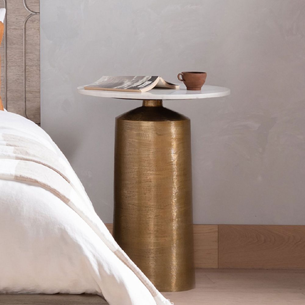 Aluminum & Marble Nightstand (20") by West Elm