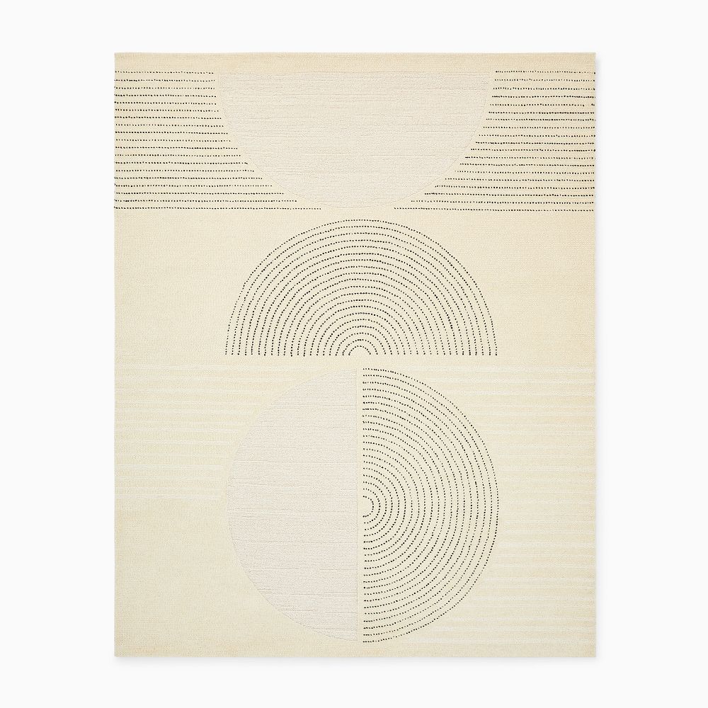 Contiguous Circles Wool Rug - Modern Alabaster Design | West Elm
