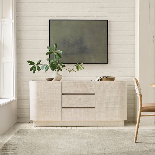 Solstice Painted Raffia Buffet (64") by West Elm