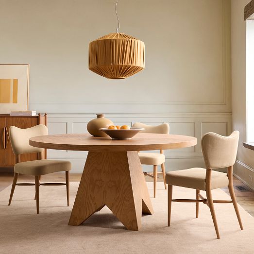 Pierce & Ward Burl Wood Round Dining Table (60") by West Elm