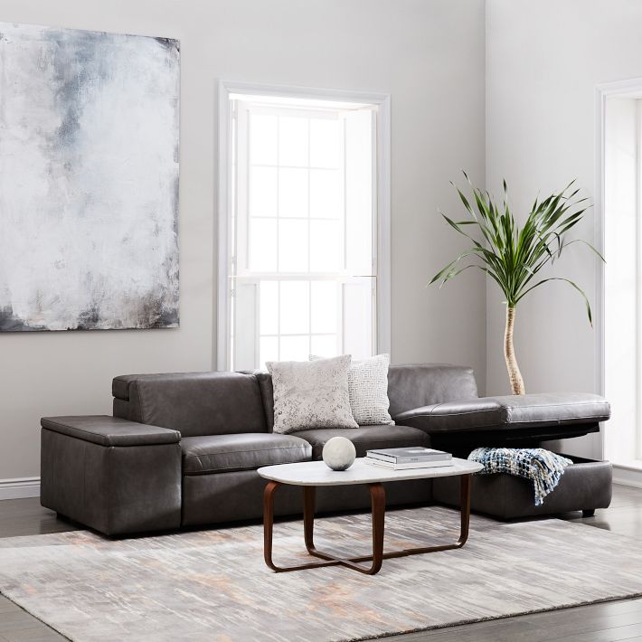 Build Your Own Enzo Leather Sectional | West Elm