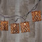 Decorative 10-Piece Rattan String Lights - Cylinder