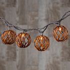 Decorative 10-Piece Rattan String Lights - Sphere