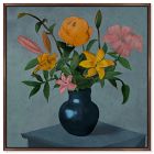 Floral Still Life Vase Framed Canvas Wall Art