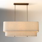 Open Box: Aleena Linear Chandelier (36") - Natural Linen, Oil Rubbed Bronze