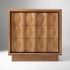 Carved Pattern Solid Wood 3-Drawer Dresser (35")