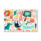 Animal Doodle Canvas Wall Art